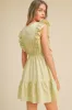 Green Ruffle Detail Mini Dress sold by Pinkblush