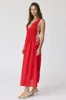 Red V-Neck Maxi Dress sold by Pinkblush