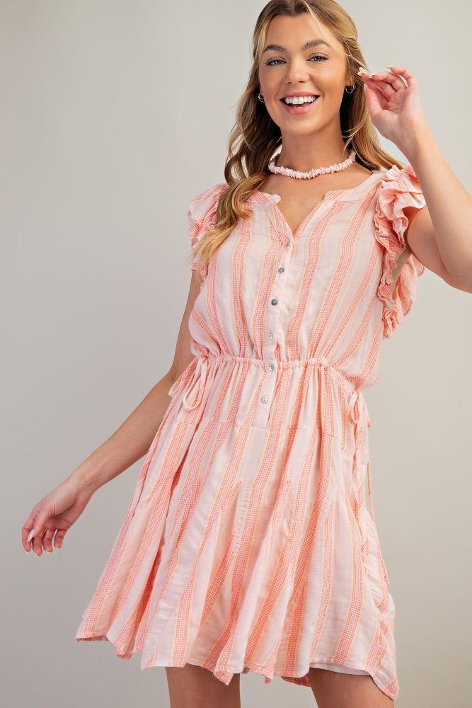 Coral Textured Cotton Gauze Dress sold by Pinkblush product image thumbnail 2