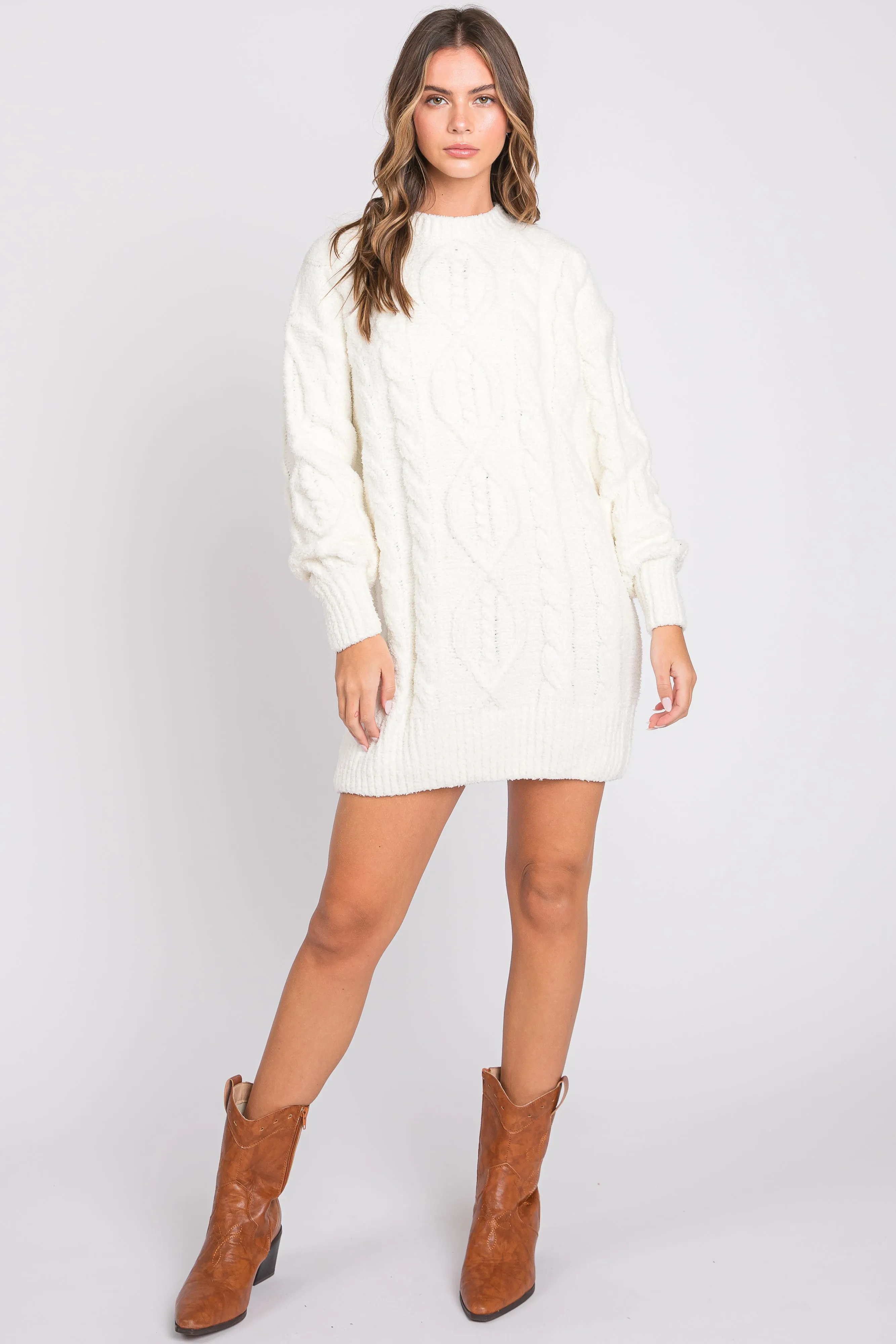 Ivory Soft Knit Maternity Sweater Dress sold by Pinkblush product image thumbnail 5