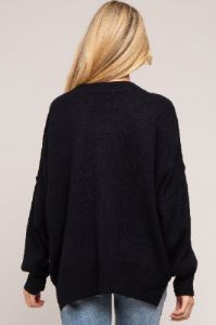 Black Maternity Long Sleeve Sweater sold by Pinkblush