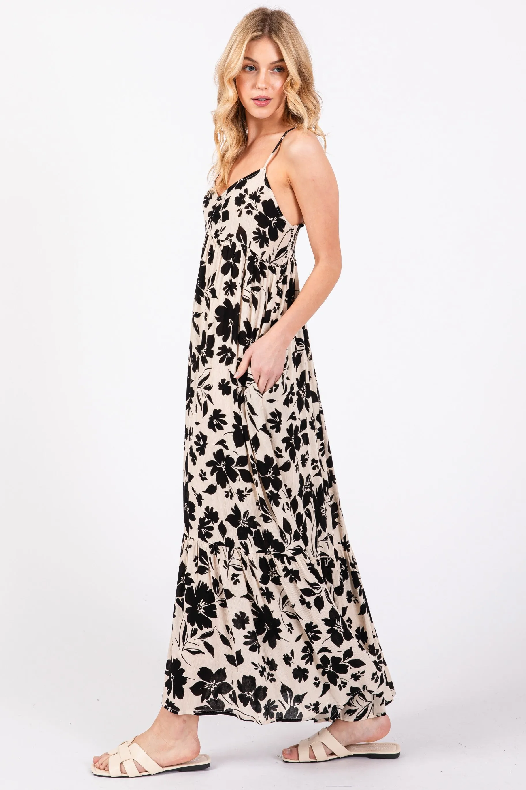 Black Floral Maxi Dress sold by Pinkblush product image thumbnail 2