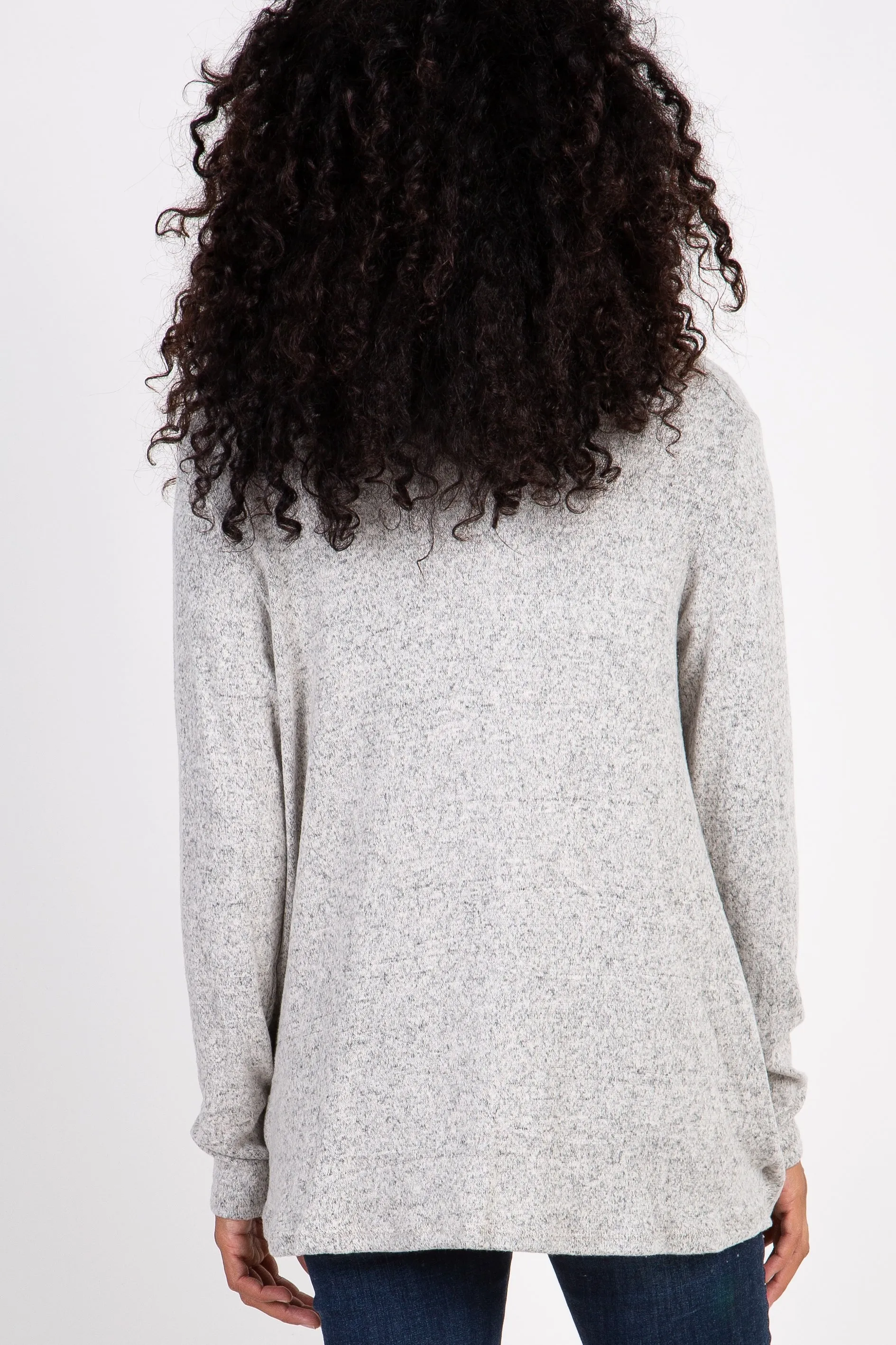 PinkBlush Beige Knit Draped Wrap V-Neck Nursing Top sold by Pinkblush product image thumbnail 3