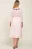 Light Pink Floral Embroidered 3/4 Sleeve Maternity Midi Dress sold by Pinkblush