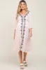 Light Pink Floral Embroidered 3/4 Sleeve Maternity Midi Dress sold by Pinkblush