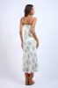Blue Ivory Floral Sweetheart Neck Long Midi Dress sold by Pinkblush
