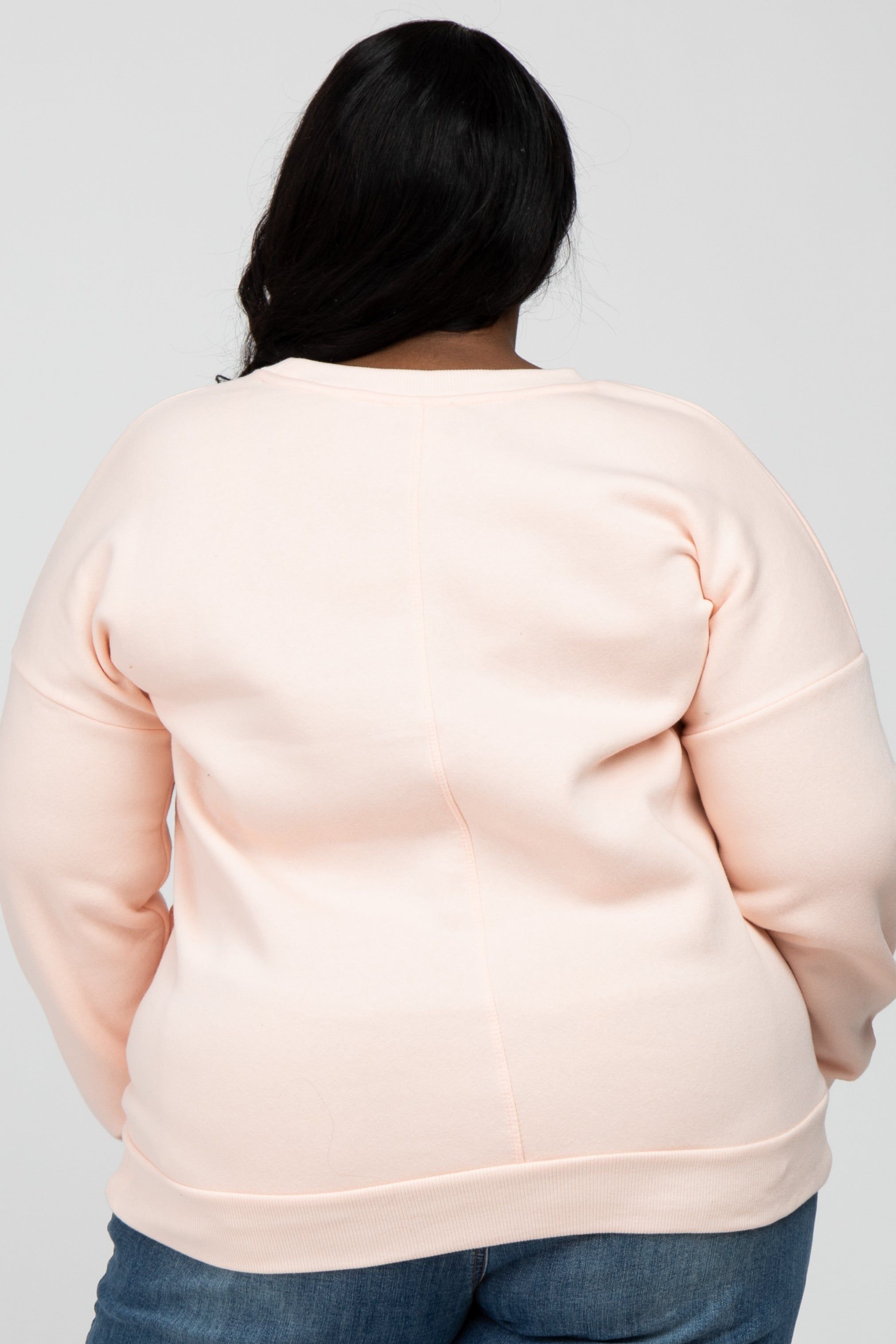 Light Pink Pocketed Plus Sweatshirt sold by Pinkblush product image thumbnail 4