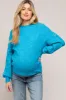 Blue Bubble Sleeve Maternity Sweater sold by Pinkblush