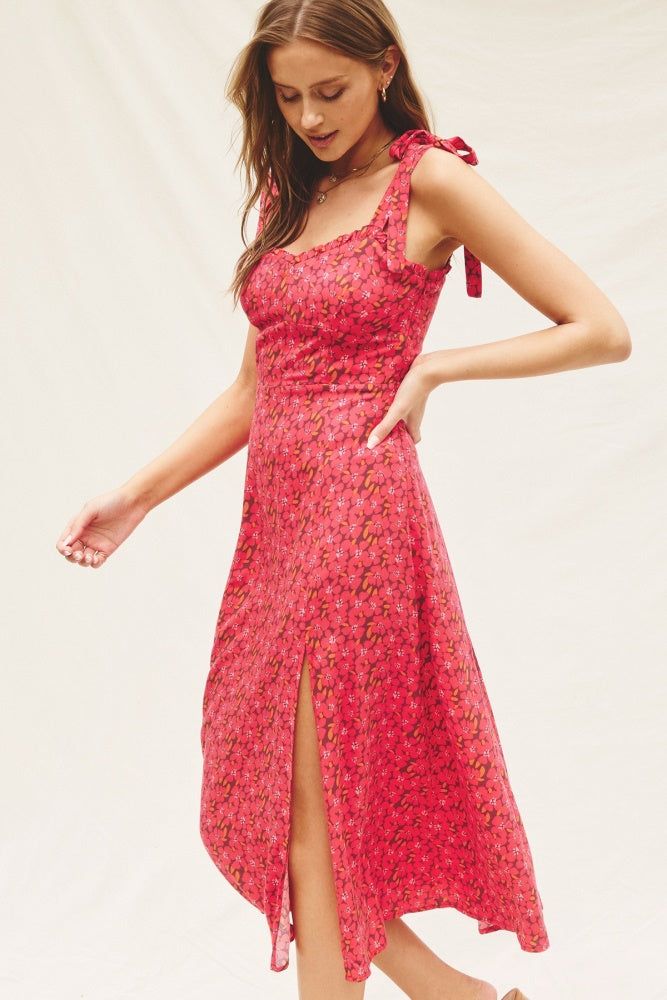 Pink Sweetheart Tie Shoulder Dress sold by Pinkblush product image thumbnail 2