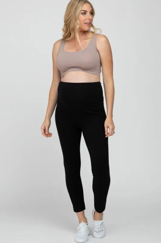 Mauve Ribbed Scoop Neck Seamless Maternity Sports Bra sold by Pinkblush