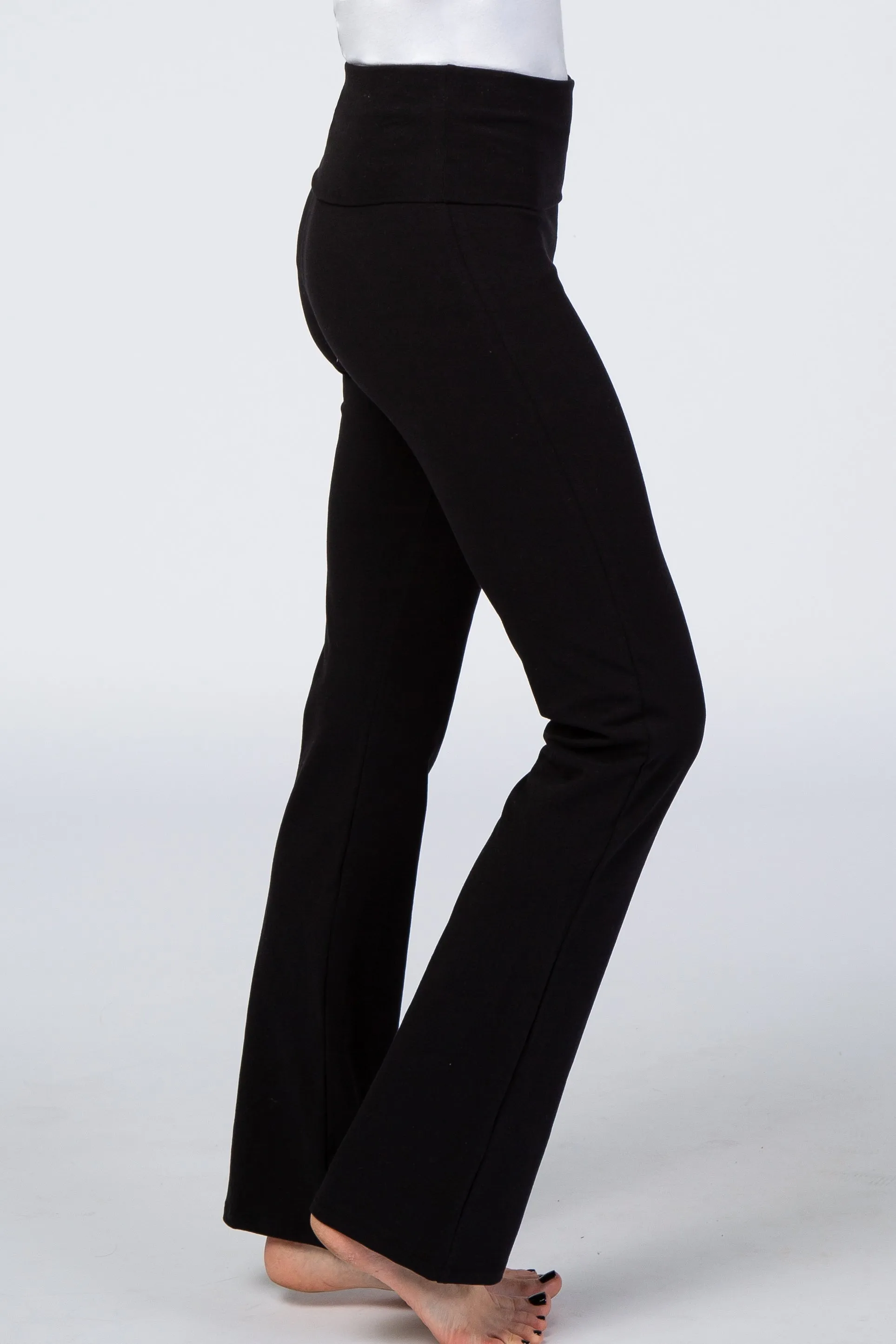 Black Flared Folded Waist Lounge Pants sold by Pinkblush product image thumbnail 3
