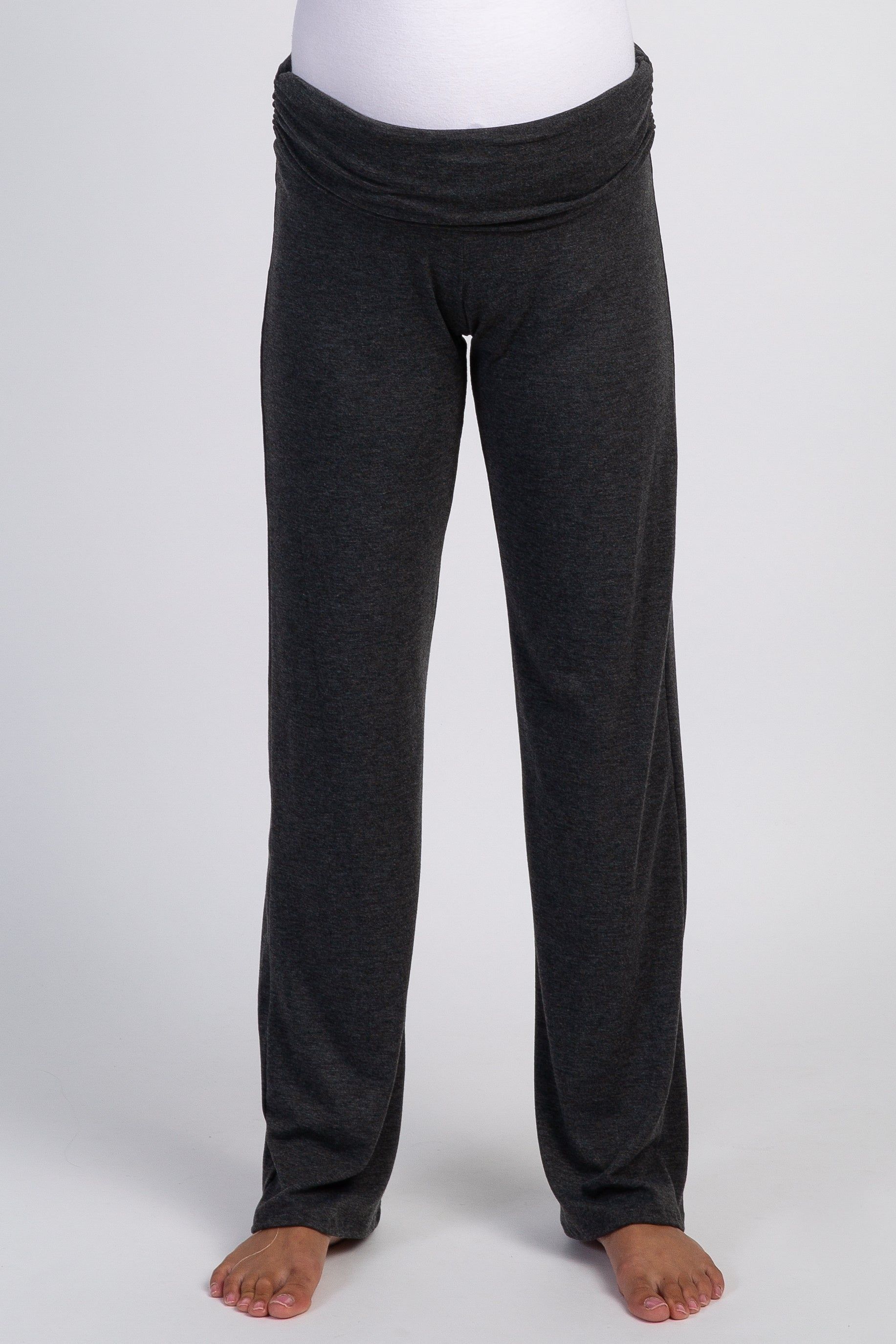 PinkBlush Charcoal Grey Foldover Maternity Lounge Pants sold by Pinkblush product image thumbnail 2