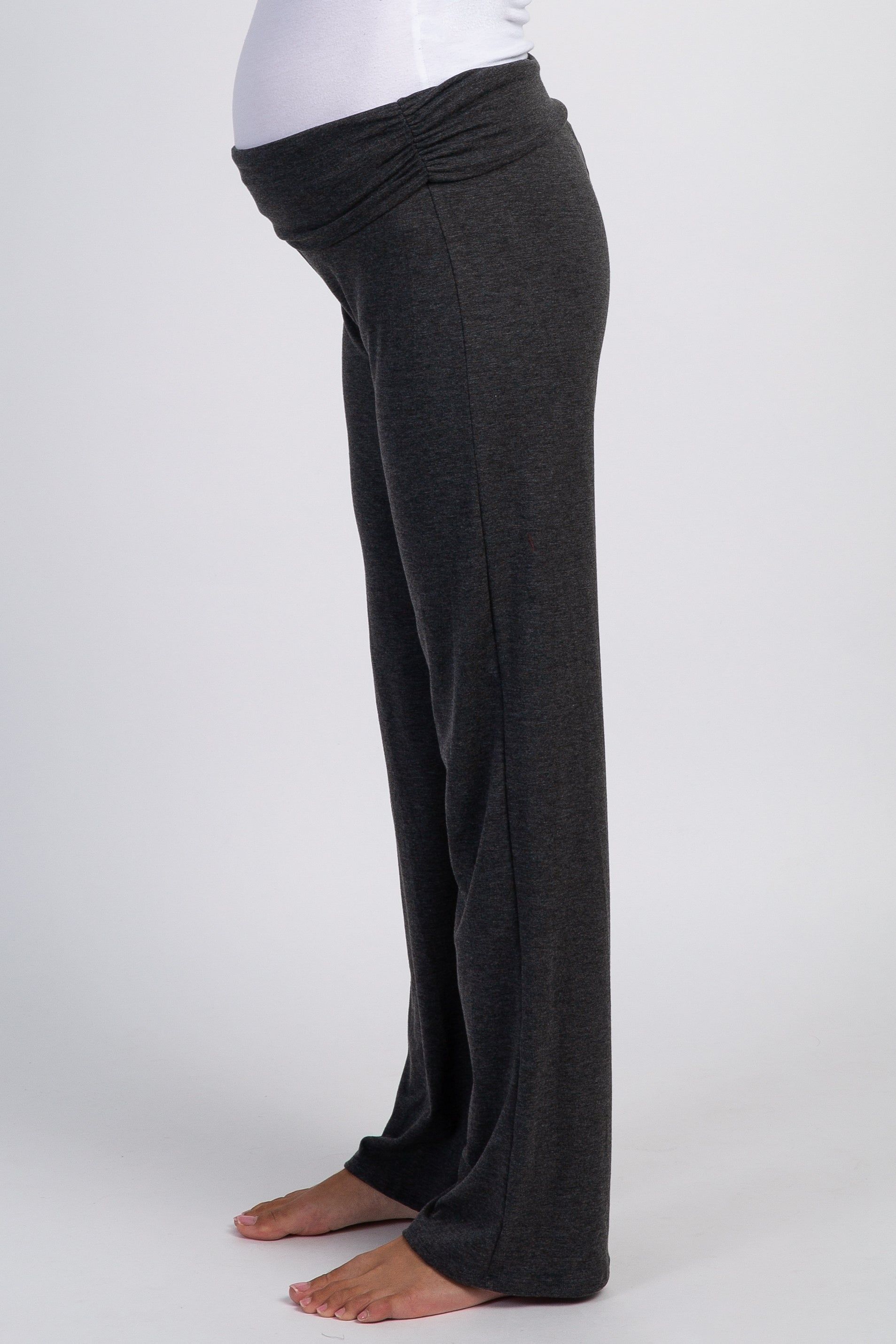 PinkBlush Charcoal Grey Foldover Maternity Lounge Pants sold by Pinkblush product image thumbnail 3