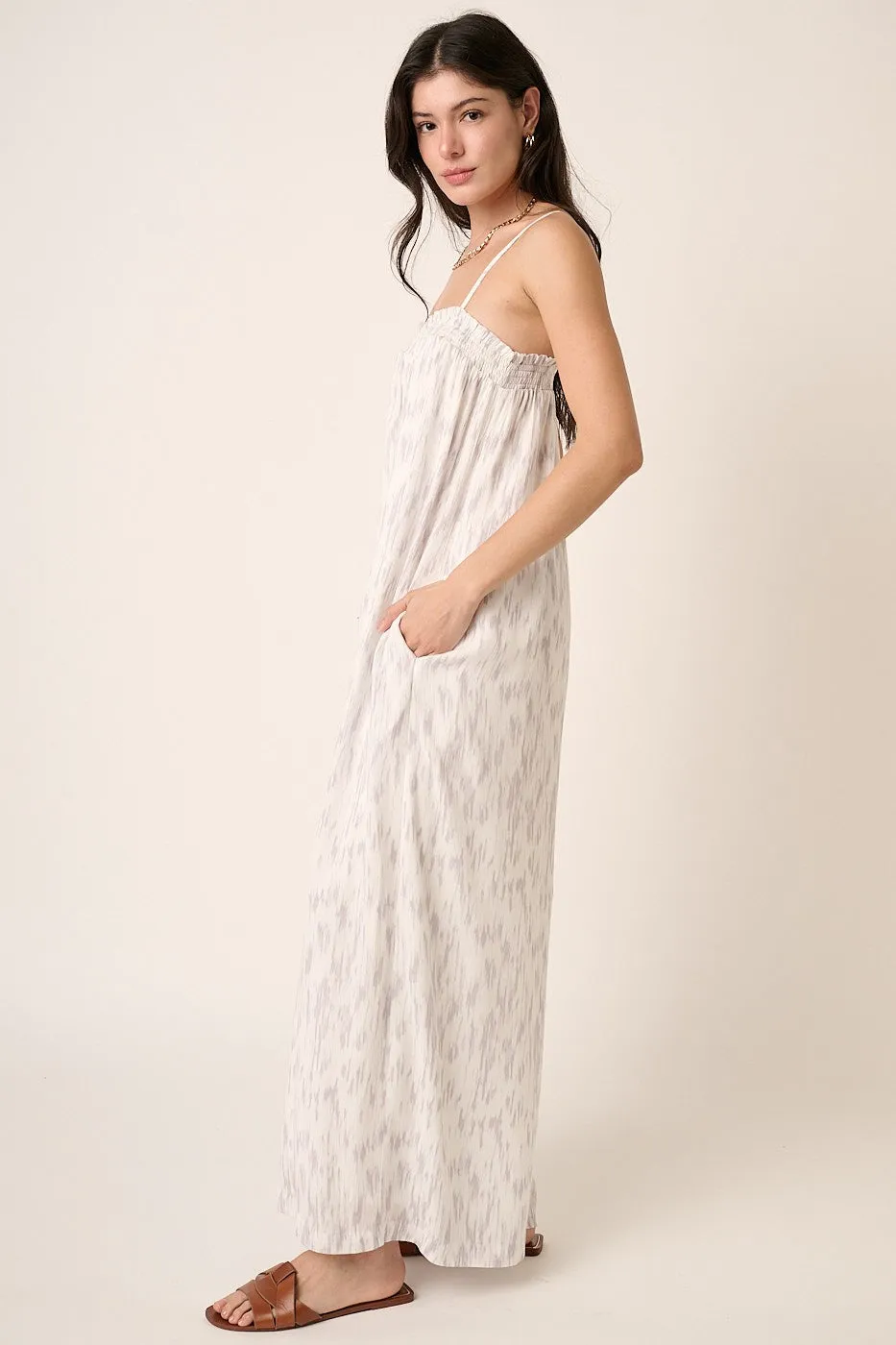 Grey Printed Wide Leg Sleeveless Jumpsuit sold by Pinkblush product image thumbnail 2