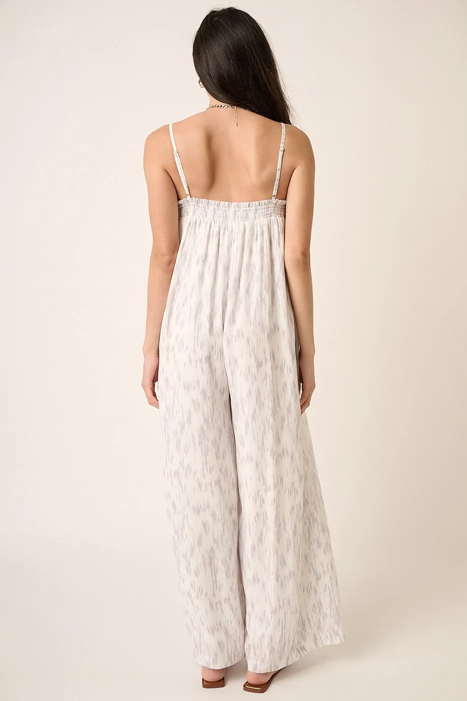 Grey Printed Wide Leg Sleeveless Jumpsuit sold by Pinkblush product image thumbnail 3