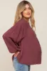 Burgundy Pleated Detail Maternity Blouse sold by Pinkblush