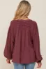 Burgundy Pleated Detail Maternity Blouse sold by Pinkblush
