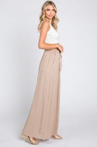 Taupe Wide Leg Pants sold by Pinkblush