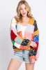 Multicolor Color Block Checkered Thick Knit Maternity Cardigan sold by Pinkblush