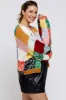Multicolor Color Block Checkered Thick Knit Maternity Cardigan sold by Pinkblush