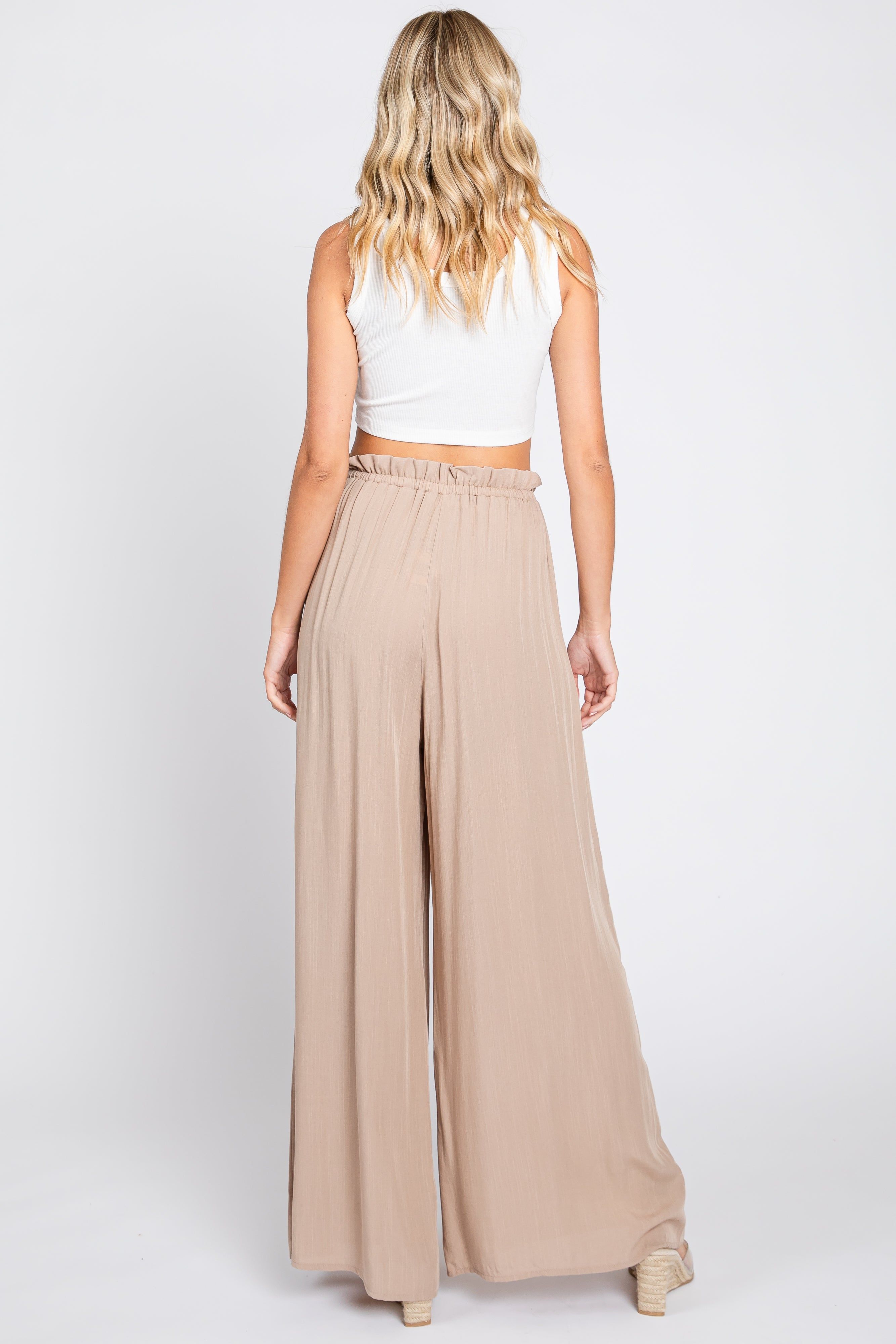 Taupe Wide Leg Pants sold by Pinkblush product image thumbnail 3