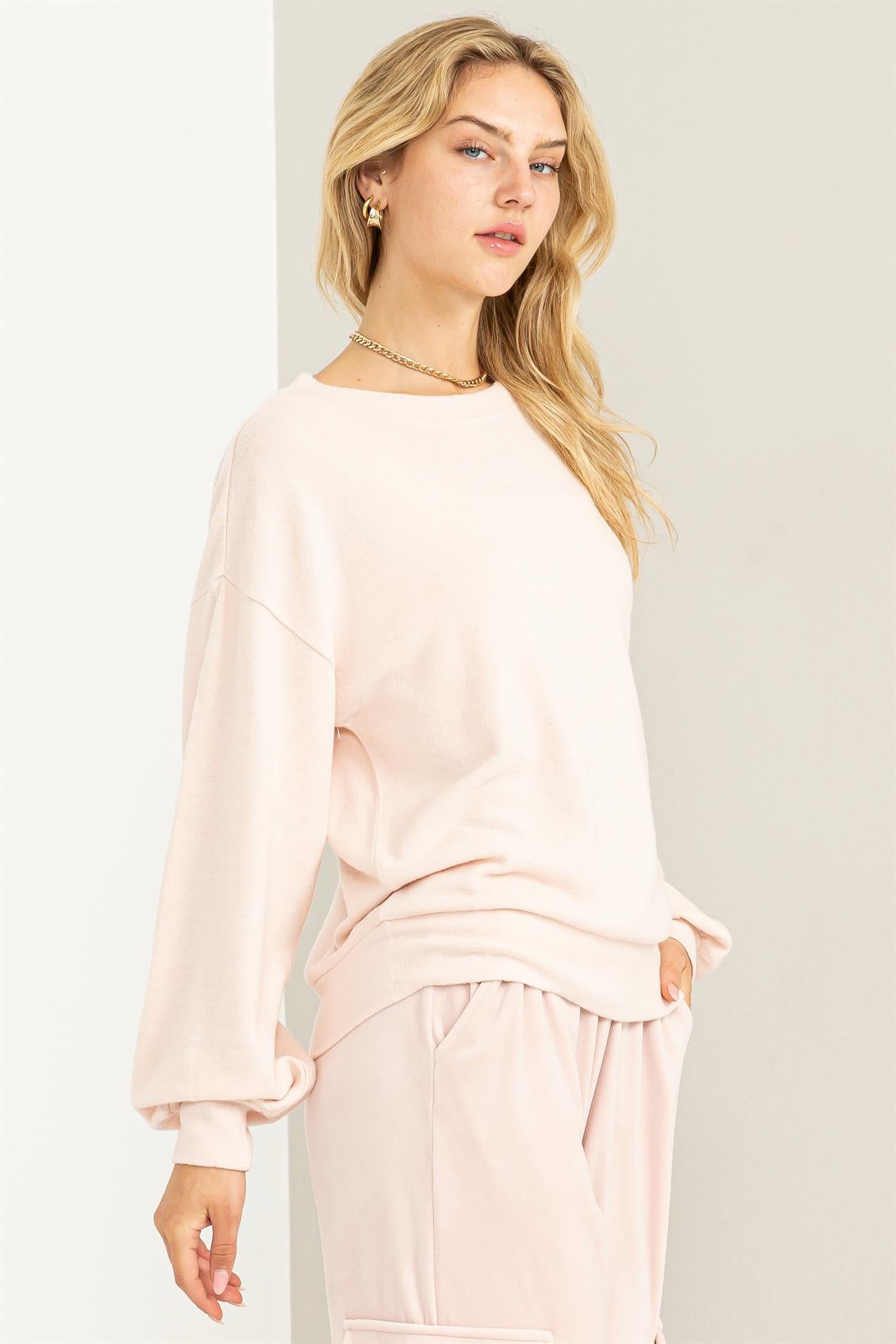 Light Pink Soft Knit Pullover Top sold by Pinkblush product image thumbnail 2