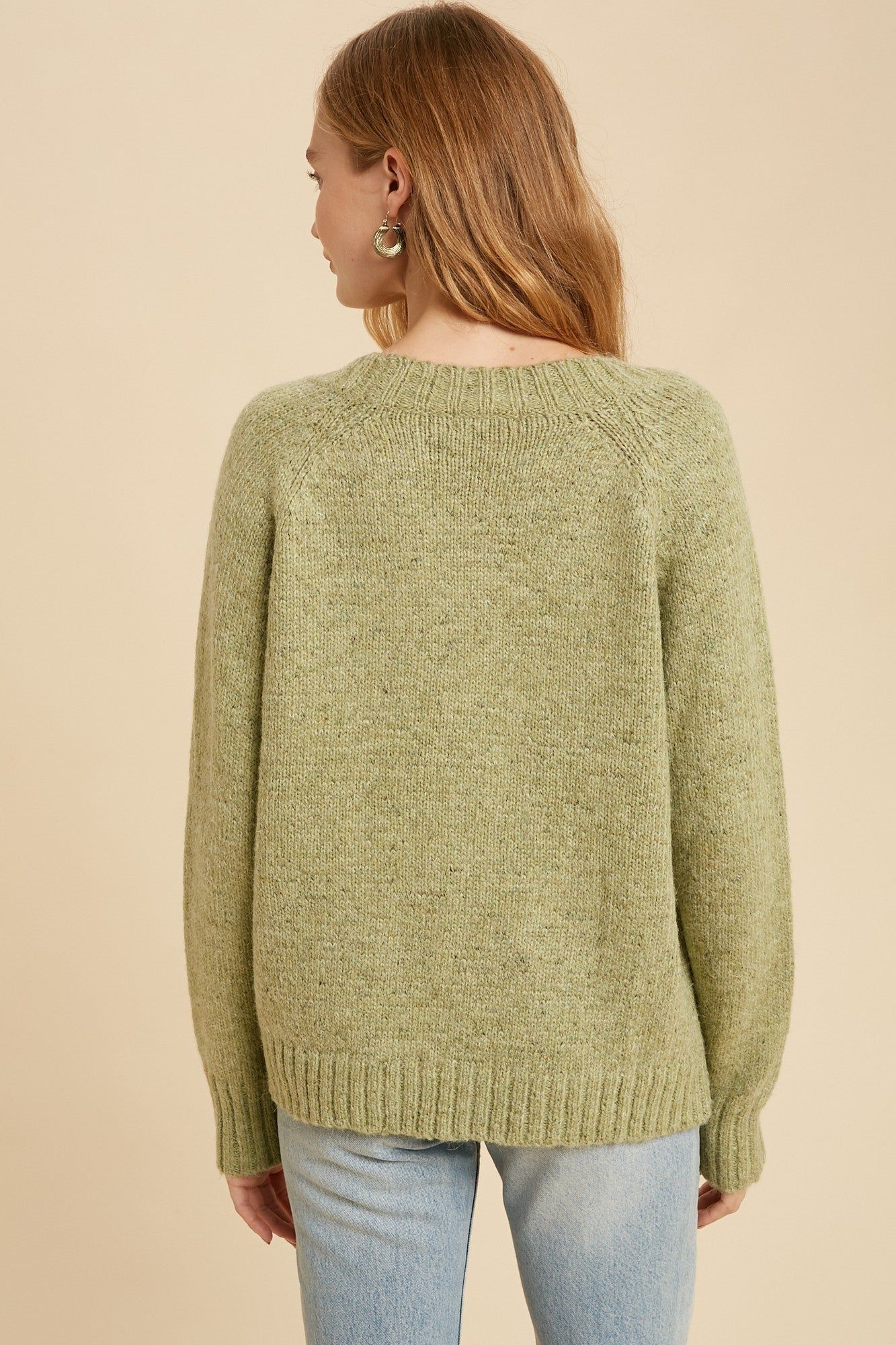 Sage Melange Boyfriend Cardigan sold by Pinkblush product image thumbnail 3
