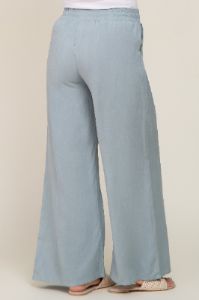 Light Blue Drawstring Wide Leg Maternity Pants sold by Pinkblush