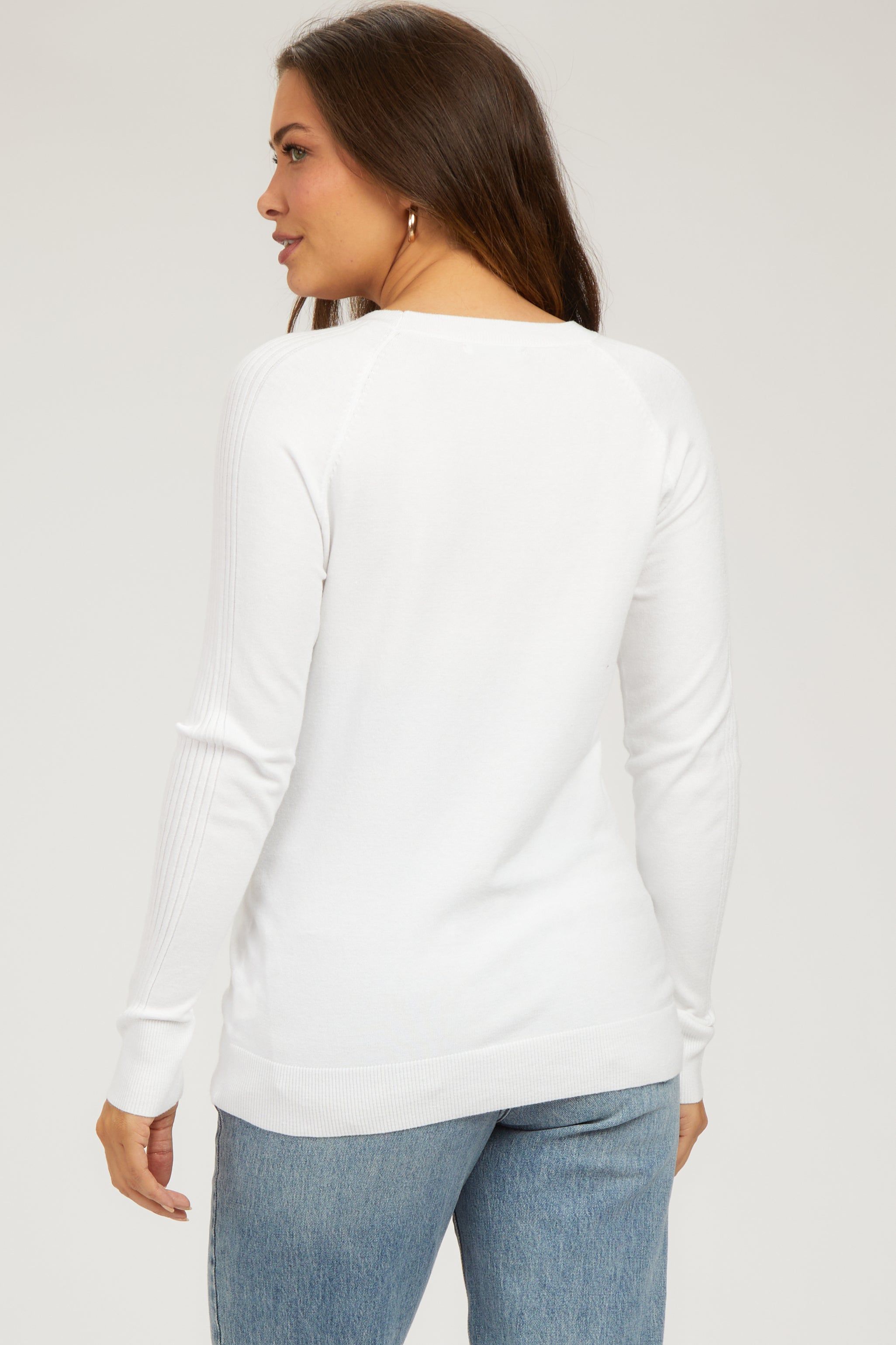 Ivory Knit Long Sleeve Maternity Top sold by Pinkblush product image thumbnail 3