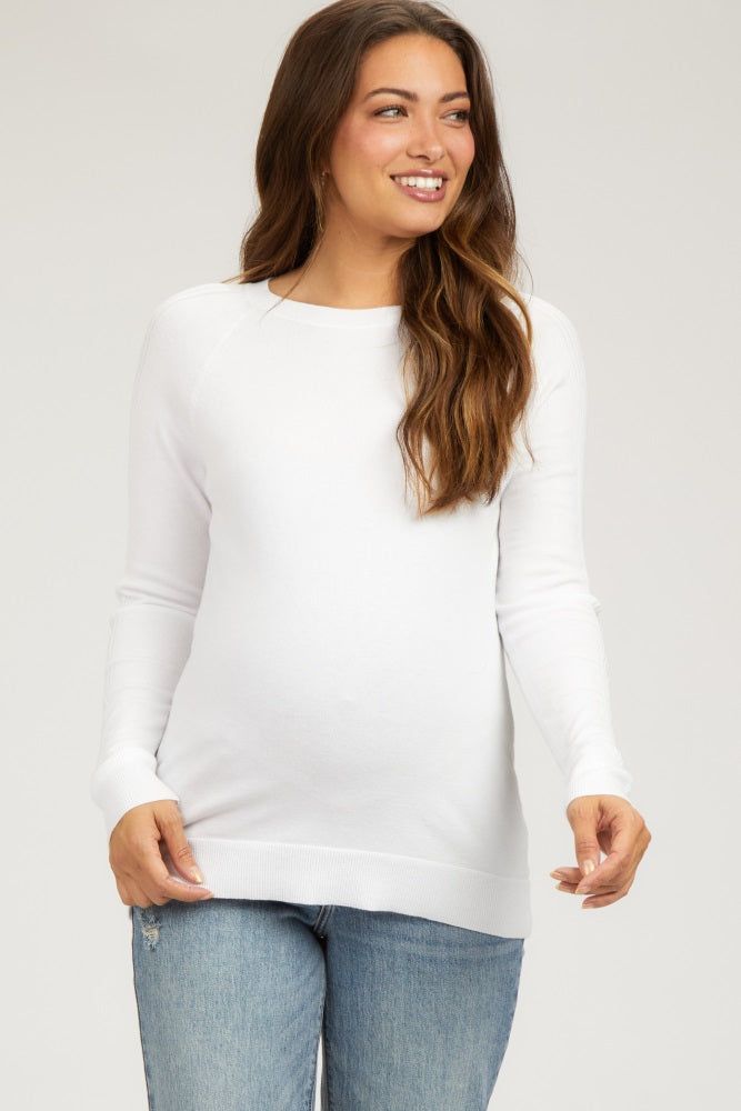 Ivory Knit Long Sleeve Maternity Top sold by Pinkblush product image thumbnail 4