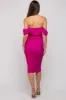 Fuchsia Ruched Off Shoulder Maternity Dress sold by Pinkblush