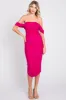 Fuchsia Ruched Off Shoulder Maternity Dress sold by Pinkblush