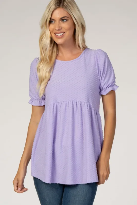 Lavender Swiss Dot Babydoll Blouse sold by Pinkblush