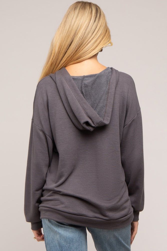 Charcoal Front Pocket Maternity Hoodie sold by Pinkblush product image thumbnail 3