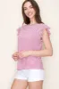 Fuchsia Striped Flutter Sleeve Top sold by Pinkblush