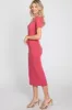 Coral Fitted Midi Dress sold by Pinkblush