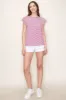 Fuchsia Striped Flutter Sleeve Top sold by Pinkblush