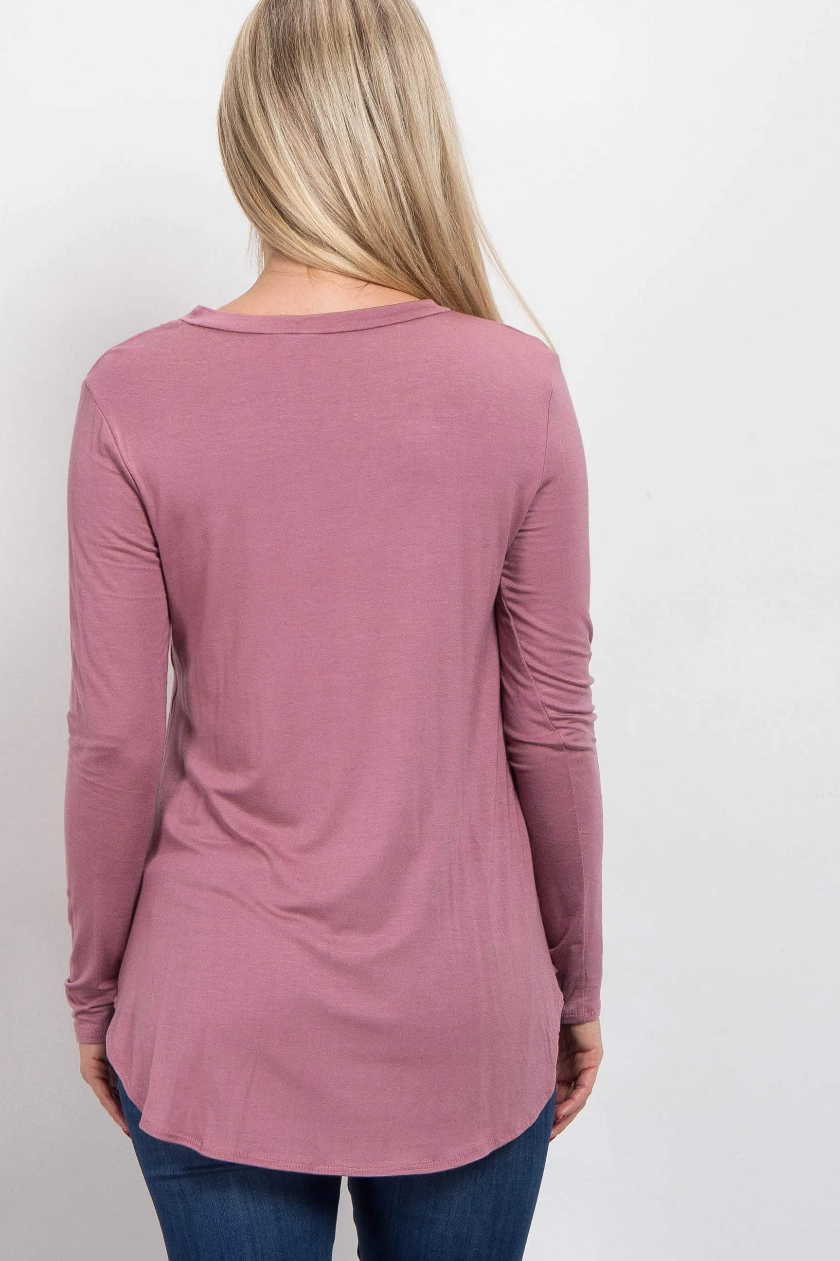 Pink Basic Long Sleeve Maternity Top sold by Pinkblush product image thumbnail 3