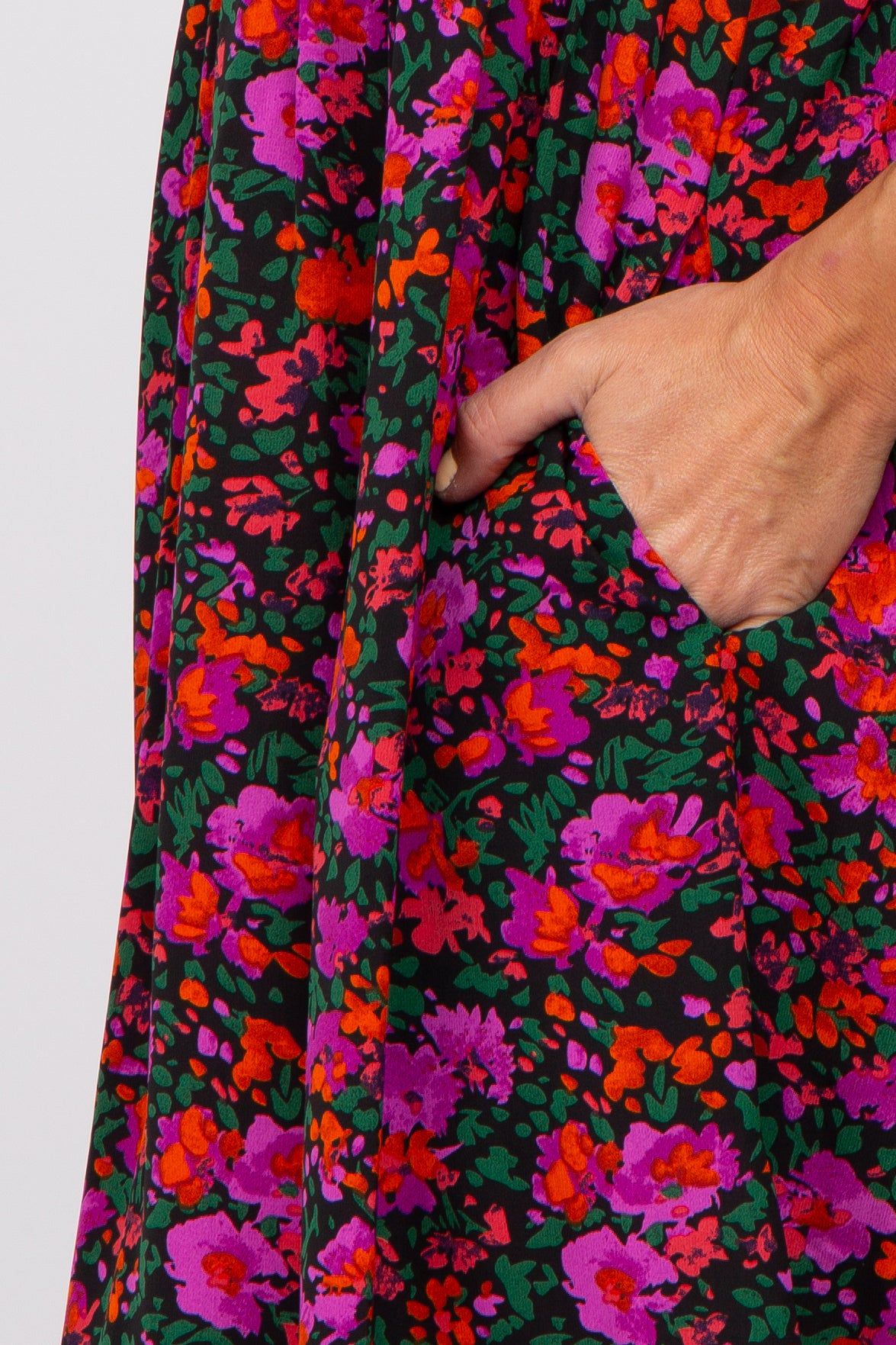 Black Multi-Color Floral Ruffle Accent Dress sold by Pinkblush product image thumbnail 4