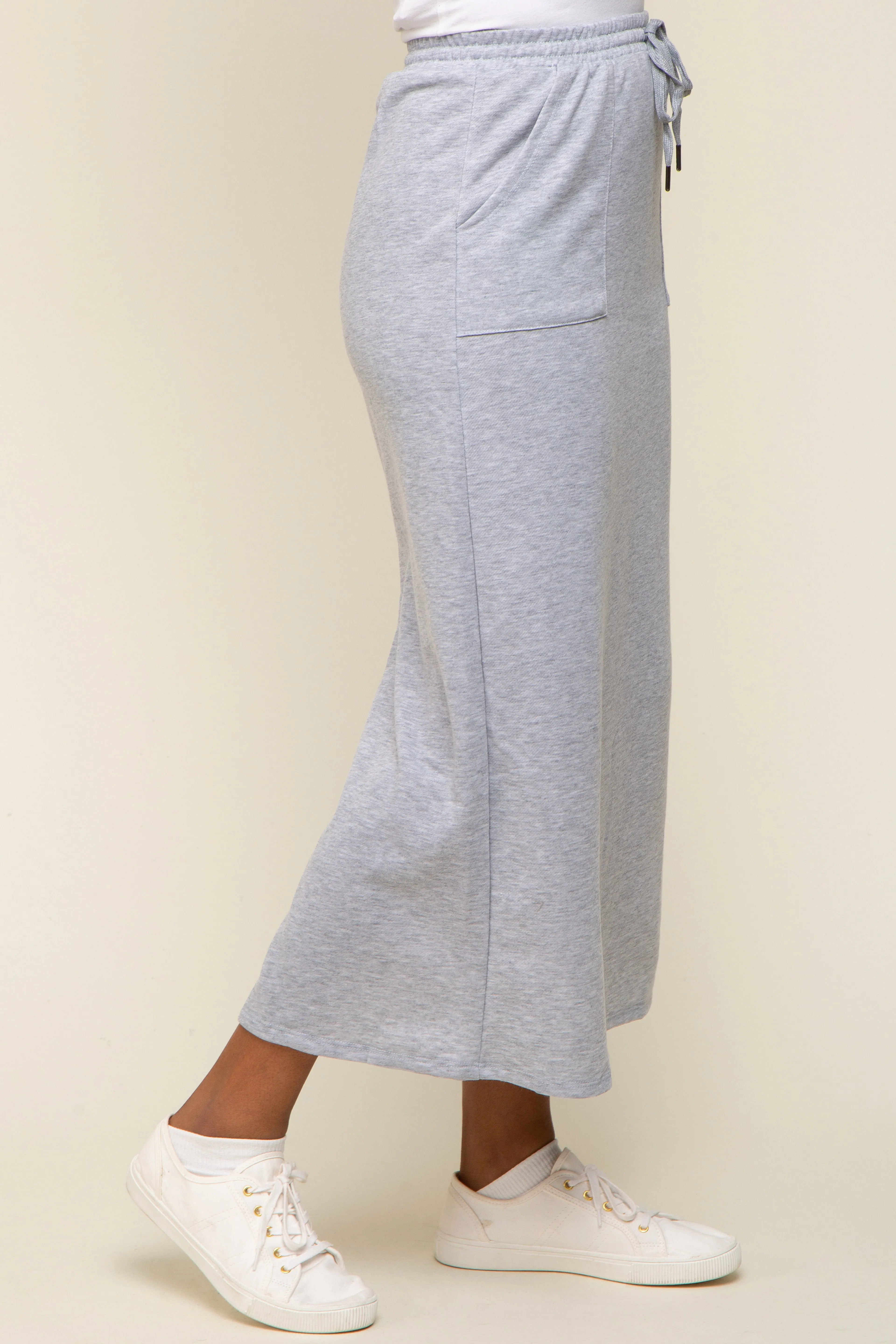 Grey Fleece Drawstring Maxi Skirt sold by Pinkblush product image thumbnail 3