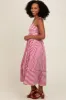 Red Contrast Stripe Midi Dress sold by Pinkblush