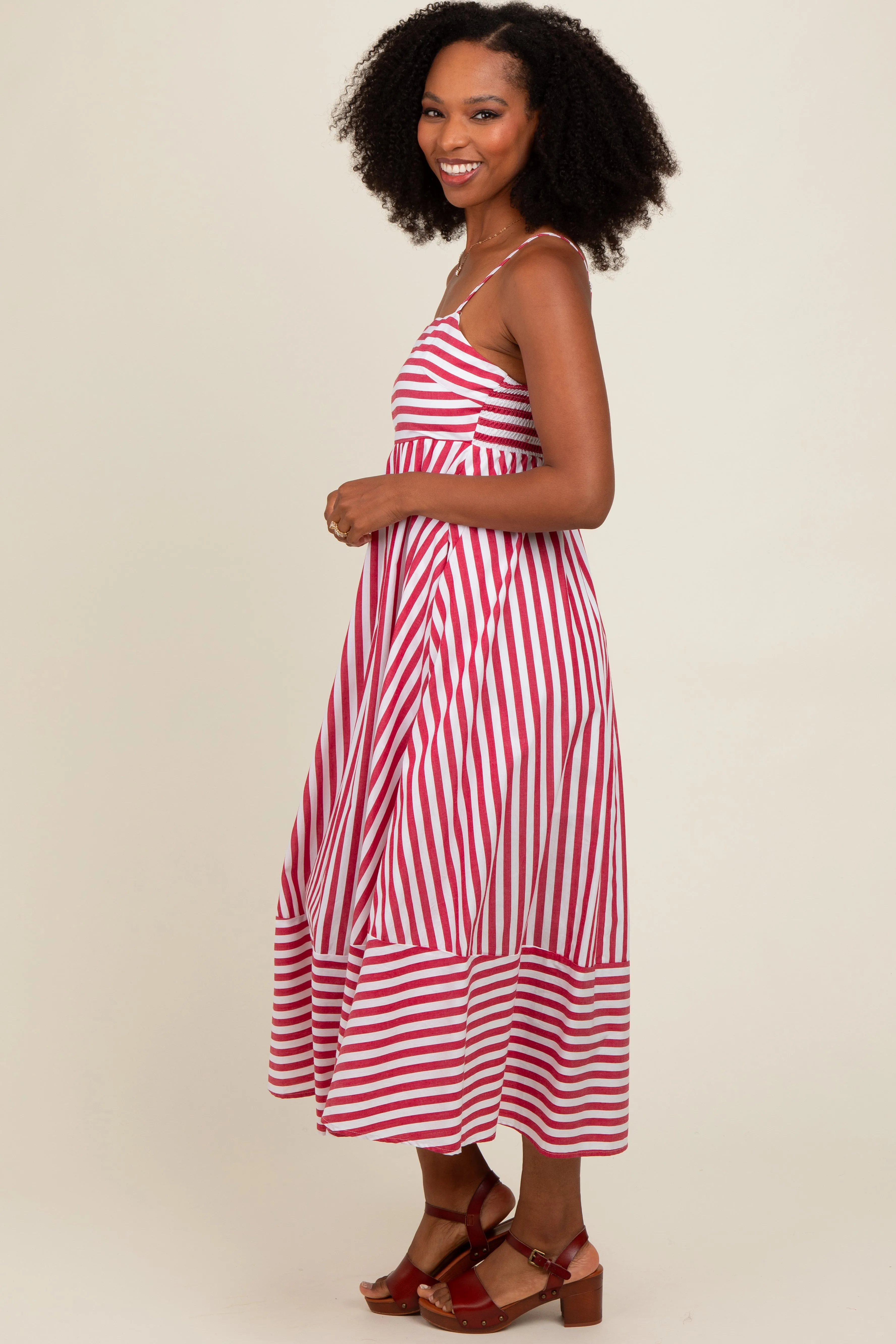 Red Contrast Stripe Midi Dress sold by Pinkblush product image thumbnail 3