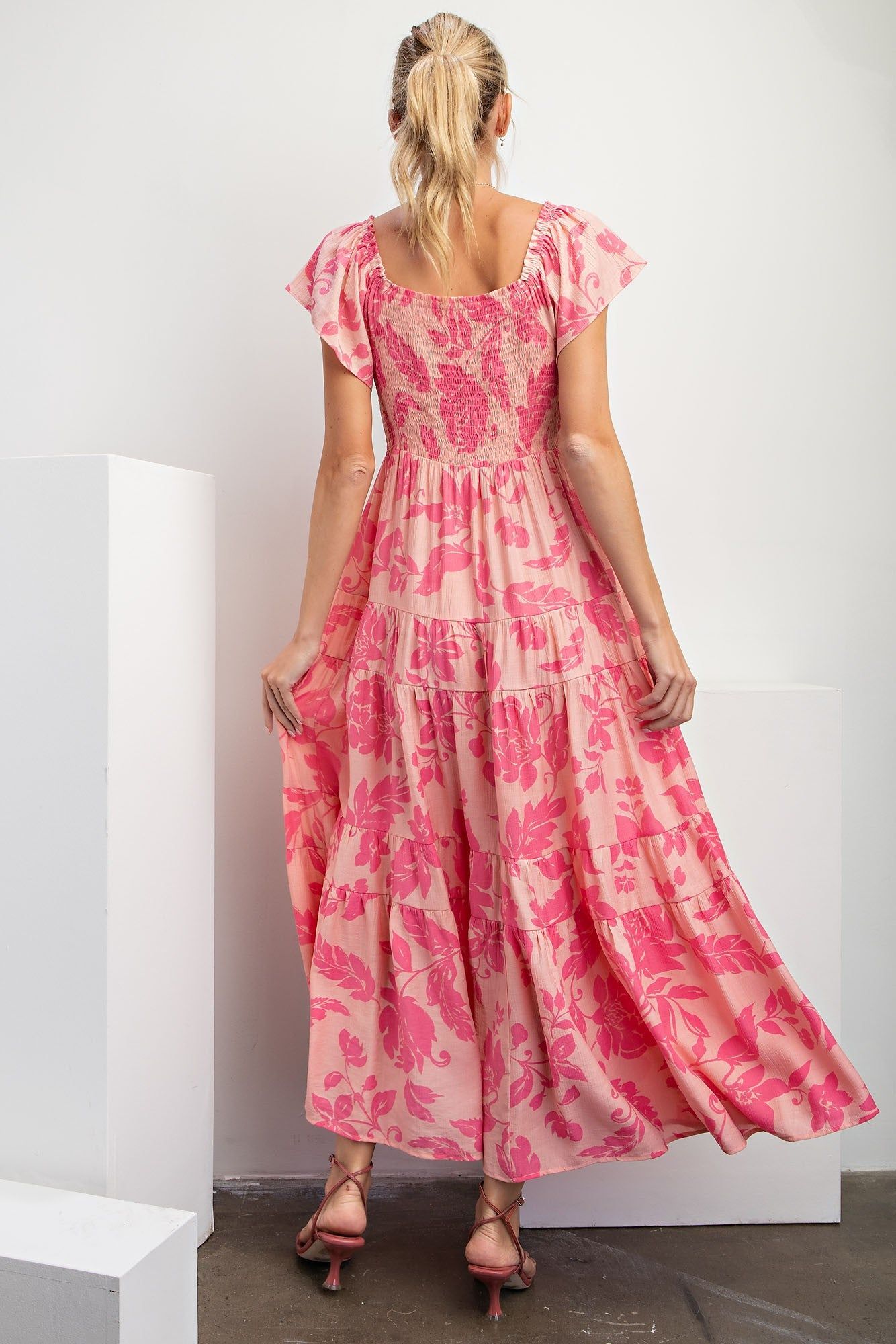 Blush Short Sleeve Printed Woven Maxi Dress sold by Pinkblush product image thumbnail 3