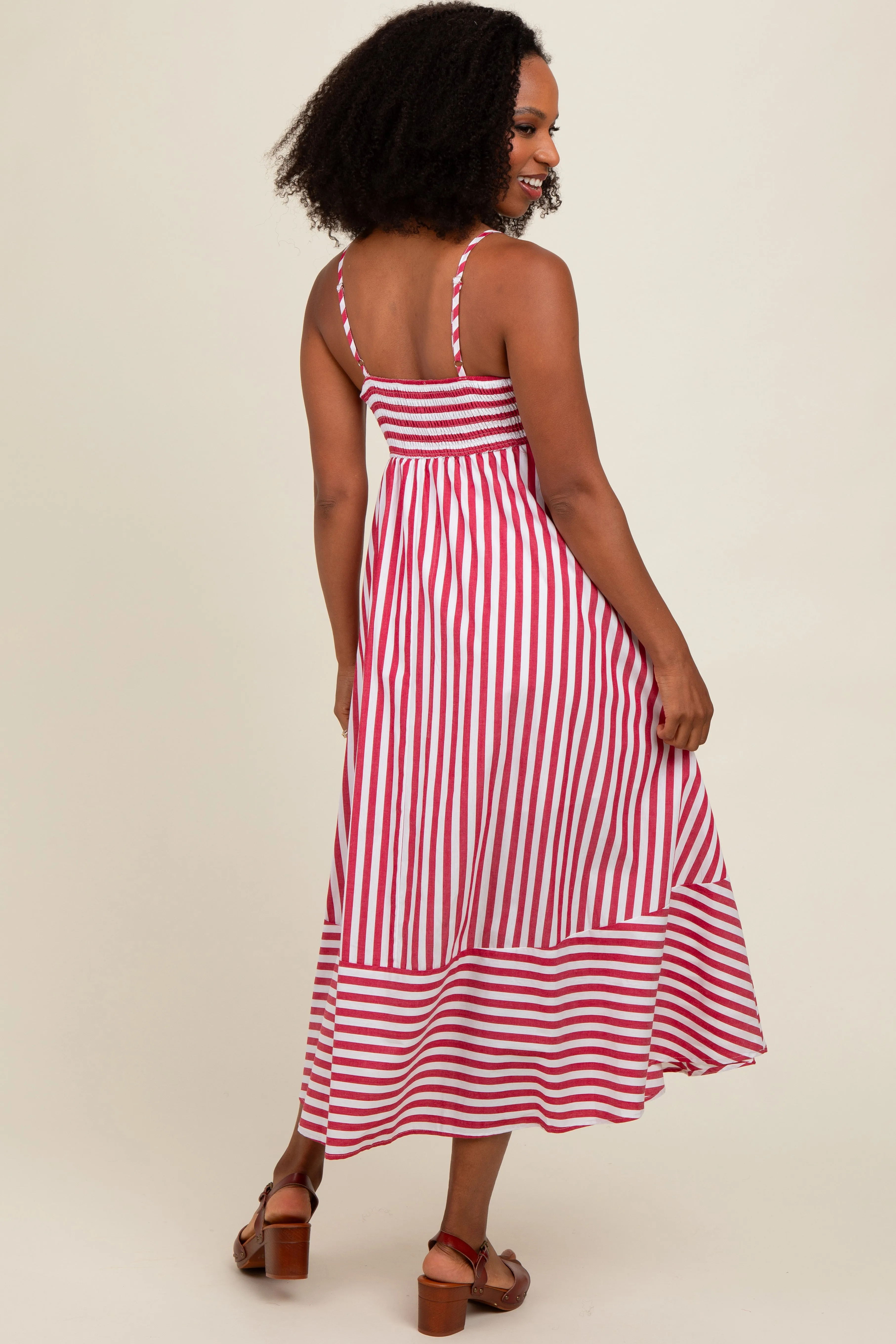 Red Contrast Stripe Midi Dress sold by Pinkblush product image thumbnail 4