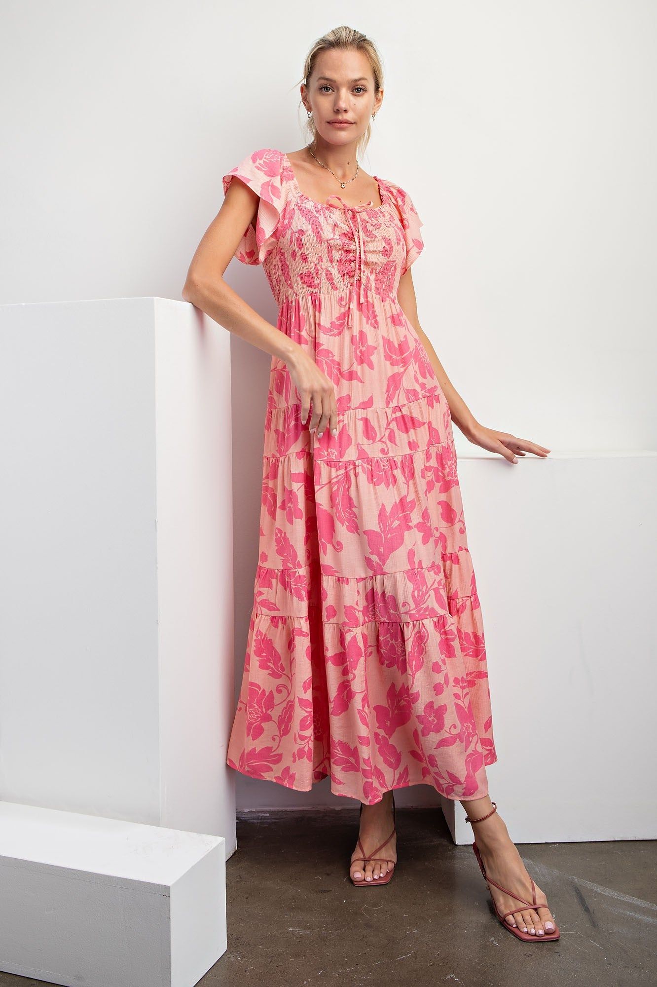 Blush Short Sleeve Printed Woven Maxi Dress sold by Pinkblush product image thumbnail 2