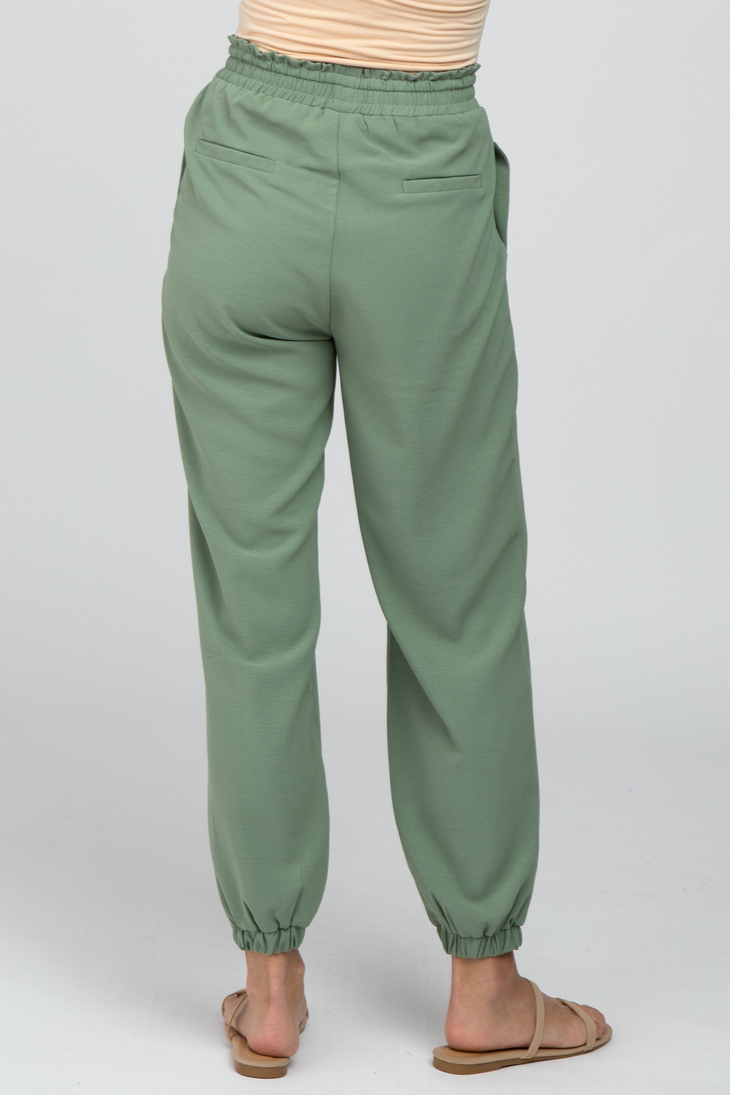Olive Drawstring Crop Pants sold by Pinkblush product image thumbnail 4