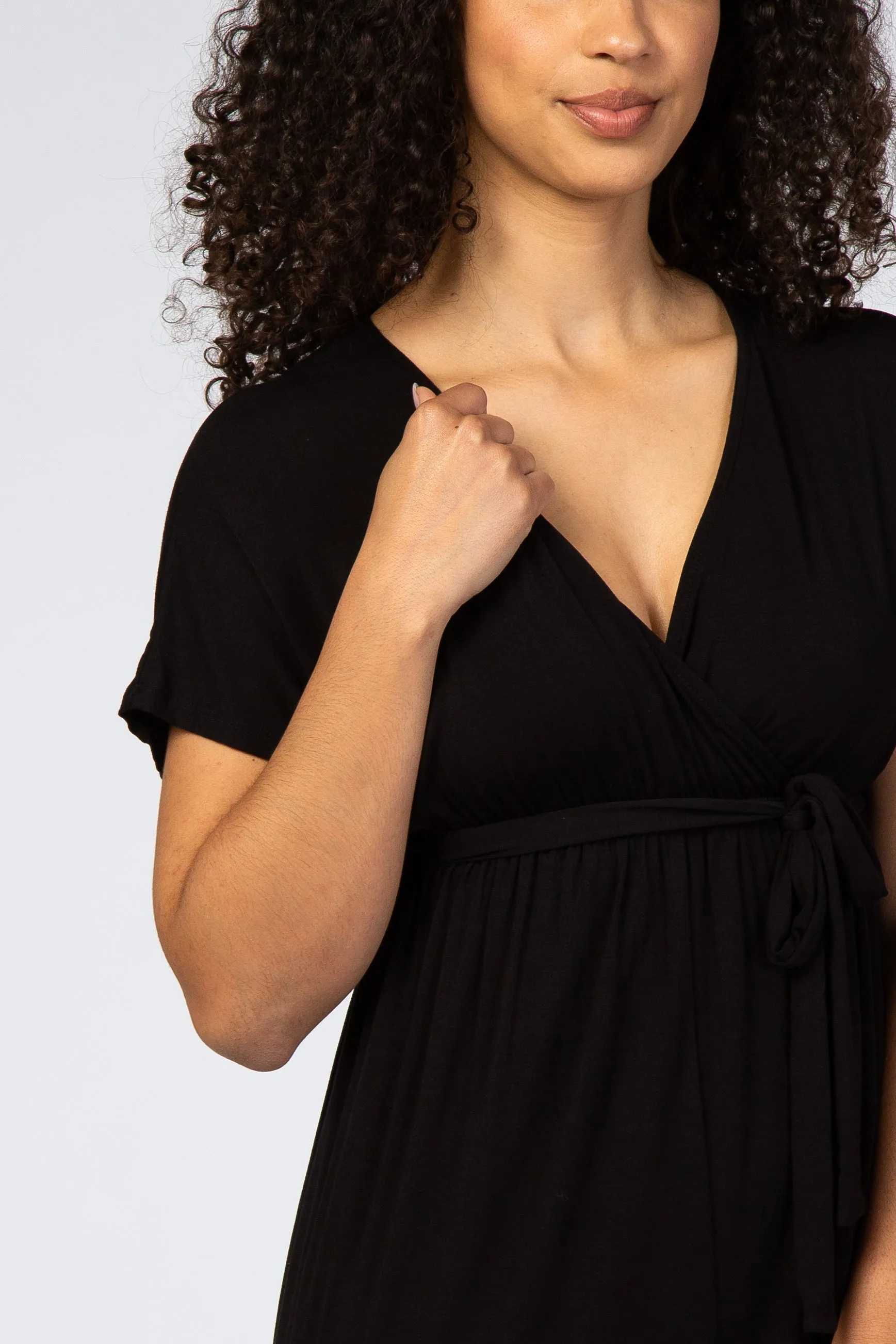 Black Wrap Tie Jumpsuit sold by Pinkblush product image thumbnail 4
