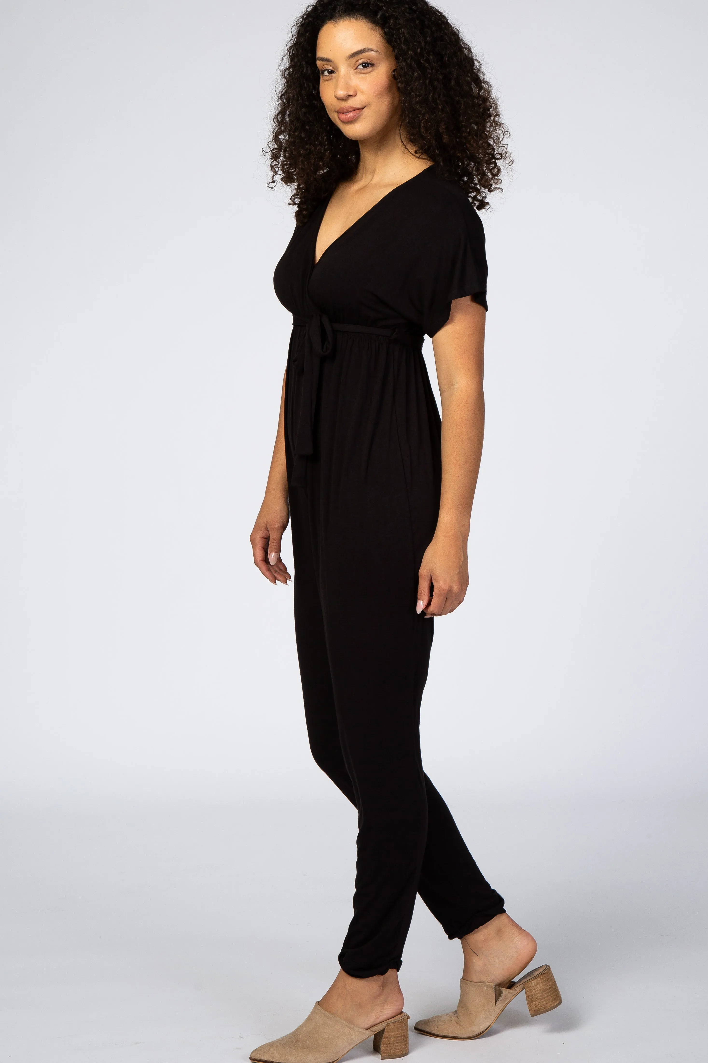 Black Wrap Tie Jumpsuit sold by Pinkblush product image thumbnail 2