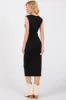 Black Side Ruched Sleeveless Midi Dress sold by Pinkblush