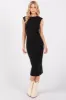 Black Side Ruched Sleeveless Midi Dress sold by Pinkblush